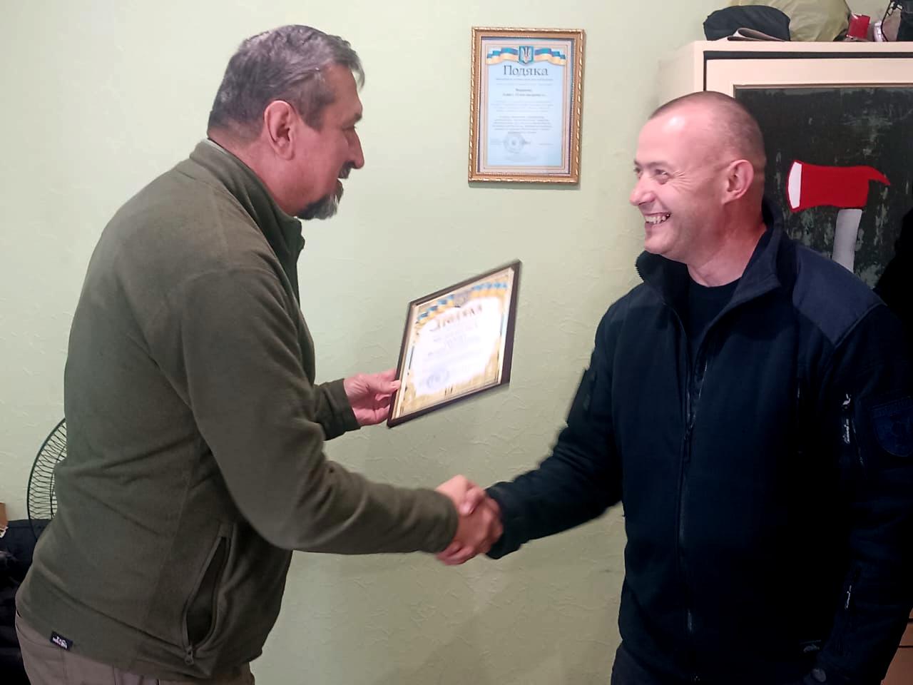 Володимир Колосов відзначив працівників Покровського районного управління Головного управління ДСНС України у Донецькій області.